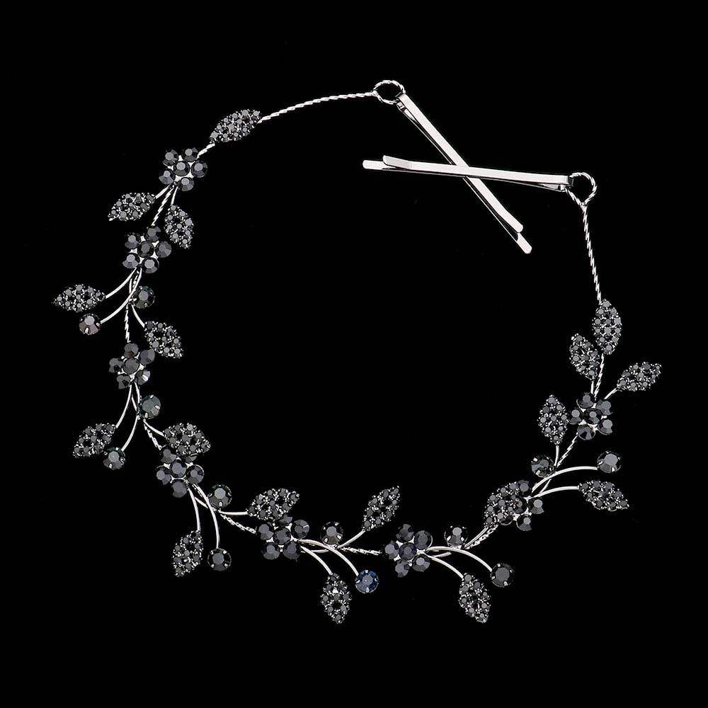 Stone Embellished Flower Cluster Vine Bun Wrap Headpiece - Madeline Love - Flyclothing LLC