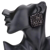 Stone Embellished Rhombus Earrings - Madeline Love - Flyclothing LLC