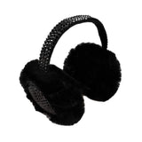 Studded Fluffy Plush Fur Foldable Earmuff - Madeline Love - Flyclothing LLC
