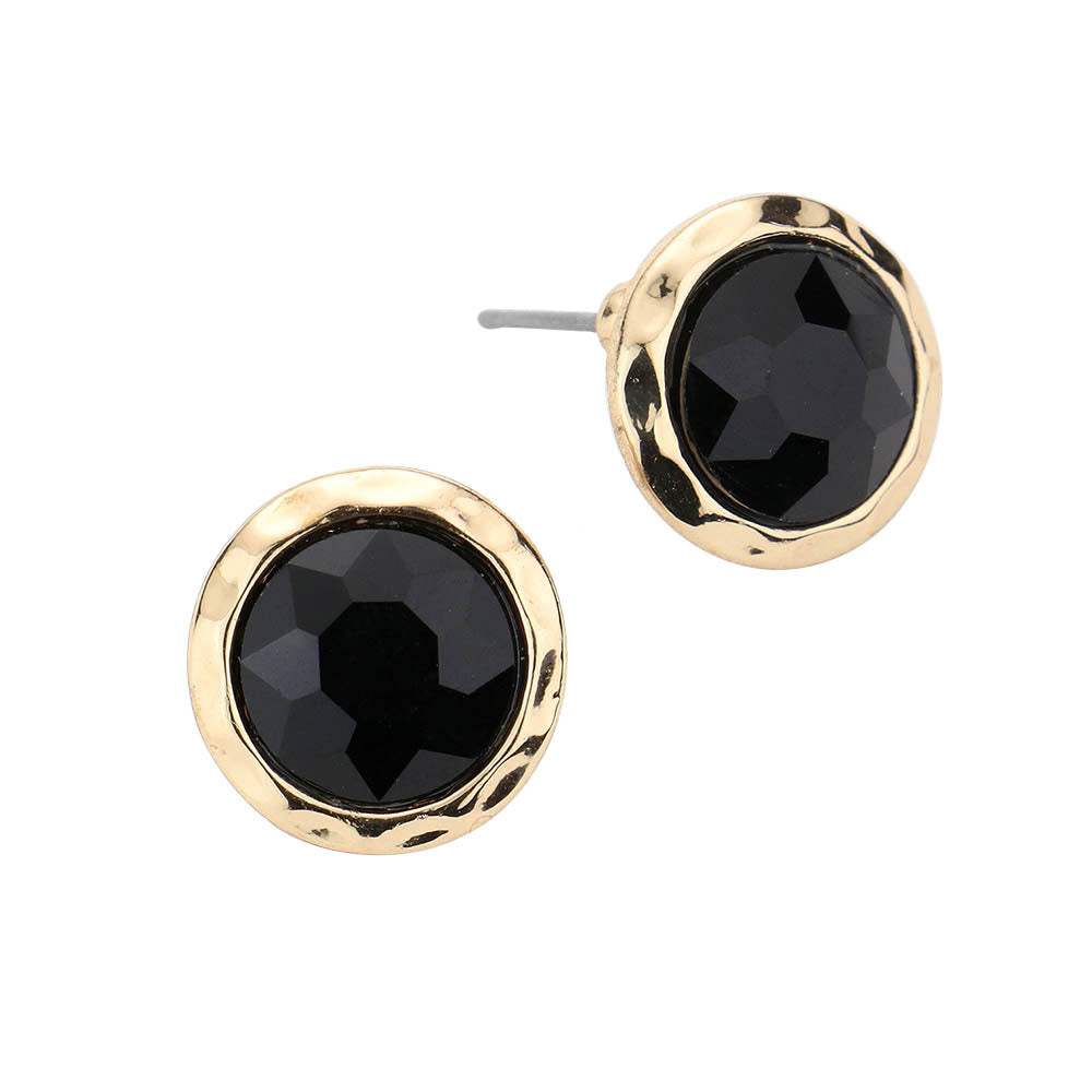 Stylist Round Stone Stud Earrings - Madeline Love - Flyclothing LLC