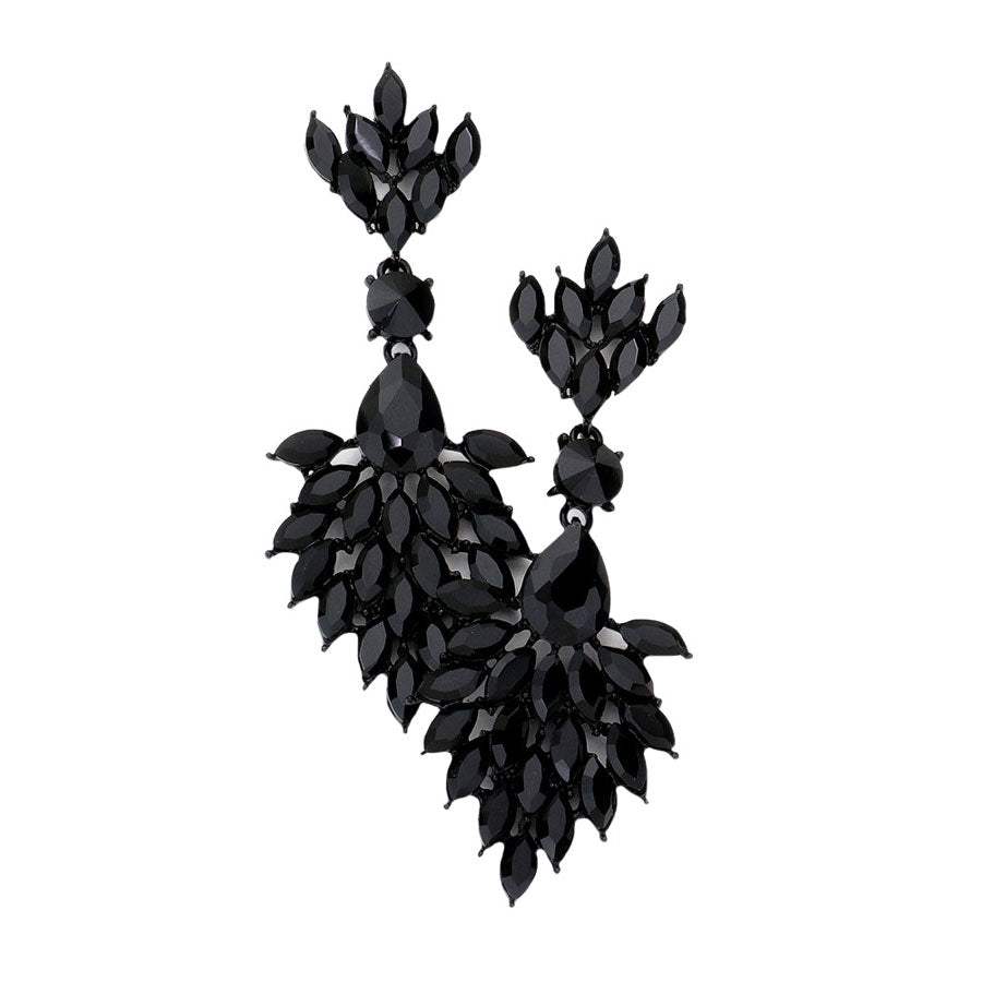 Teardrop Accented Marquise Stone Cluster Evening Earrings - Madeline Love - Flyclothing LLC