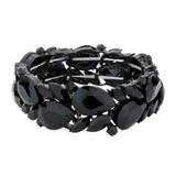 Teardrop Cluster Marquise Stone Stretch Evening Bracelet - Madeline Love - Flyclothing LLC