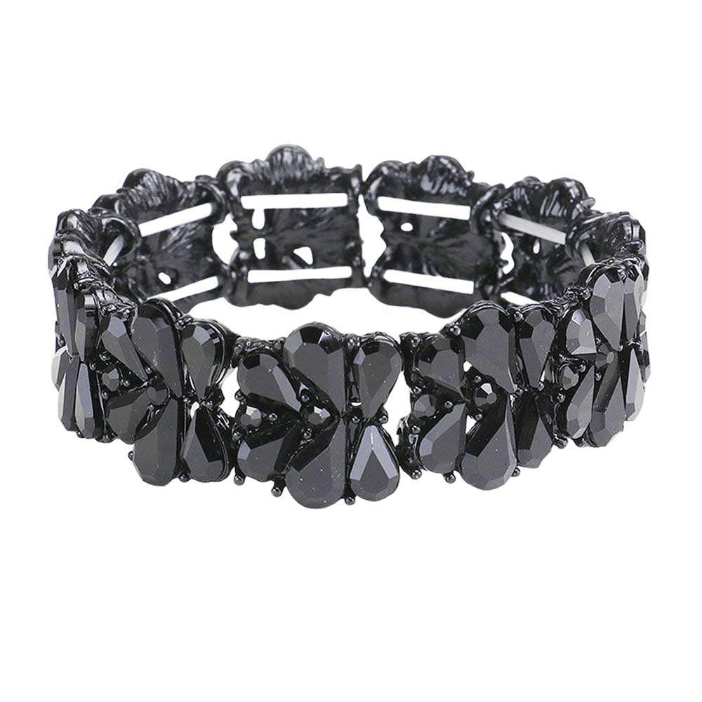 Teardrop Cluster Stretch Evening Bracelet - Madeline Love - Flyclothing LLC