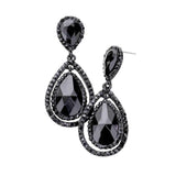 Teardrop Crystal Rhinestone Dangle Evening Earrings - Madeline Love - Flyclothing LLC