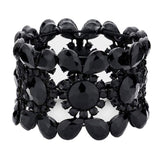 Teardrop Round Stone Stretch Evening Bracelet - Madeline Love - Flyclothing LLC