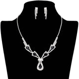 Teardrop Stone Accented Rhinestone Jewelry Set - Madeline Love - Flyclothing LLC