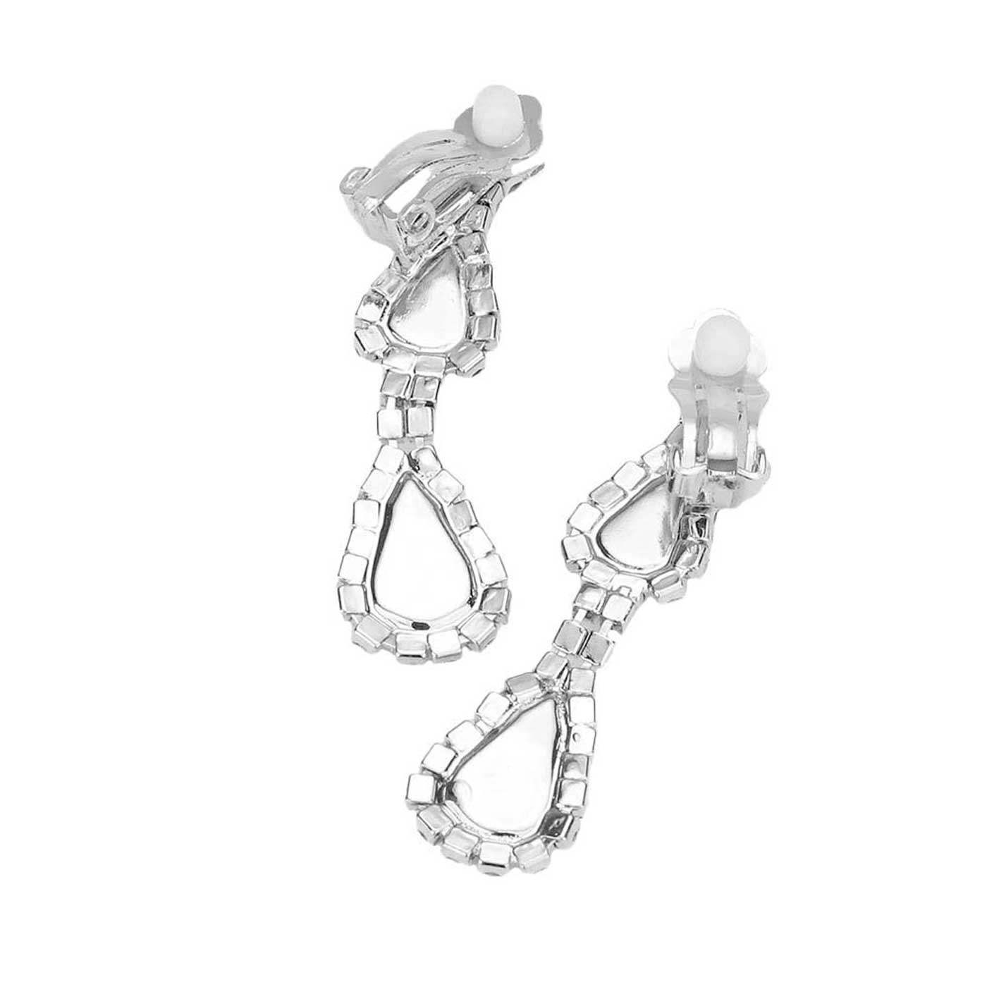 Teardrop Stone Accented Rhinestone Pave Necklace - Madeline Love - Flyclothing LLC