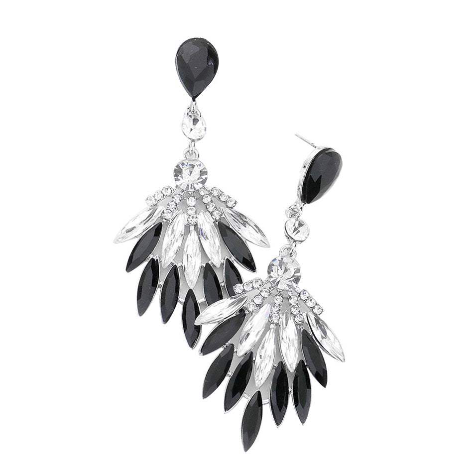 Trendy Marquise Stone Cluster Evening Earrings - Madeline Love - Flyclothing LLC