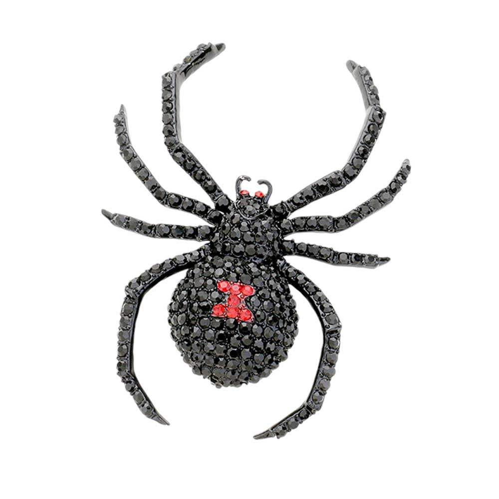 Crystal Embellished Spider Brooch - Madeline Love - Flyclothing LLC