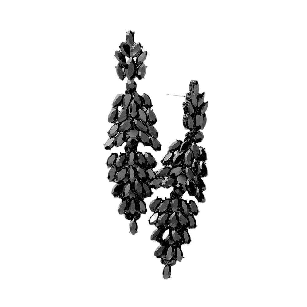 Marquise Crystal Cluster Drop Evening Earrings - Madeline Love - Flyclothing LLC