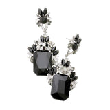 Emerald Cut Stone Accented Evening Earrings - Madeline Love - Flyclothing LLC