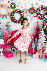 Jingle Bells 3/4 Sleeve Pocket Twirl Dress - Mila & Rose ® - Flyclothing LLC