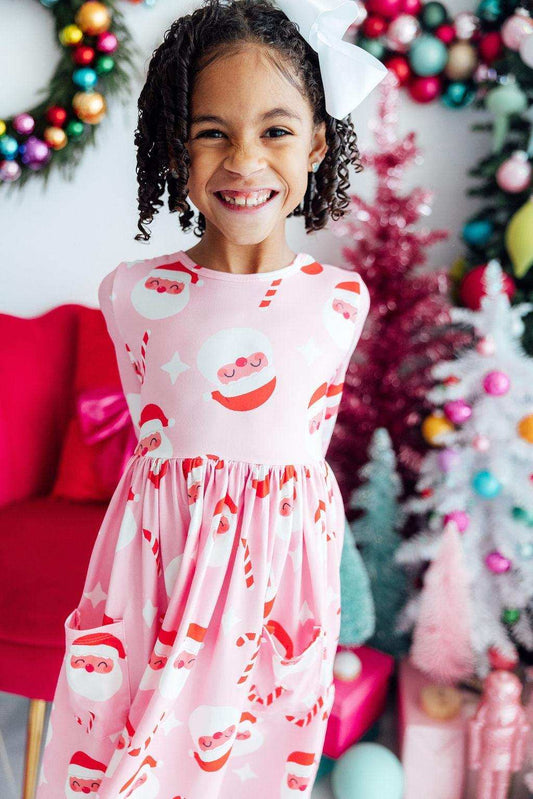 Jingle Bells 3/4 Sleeve Pocket Twirl Dress - Mila & Rose ® - Flyclothing LLC