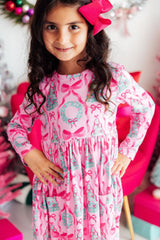 Jingle Bows L/S Pocket Twirl Dress
