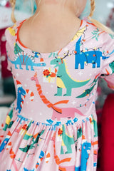 Jingle Saurus L/S Pocket Twirl Dress - Mila & Rose ® - Flyclothing LLC