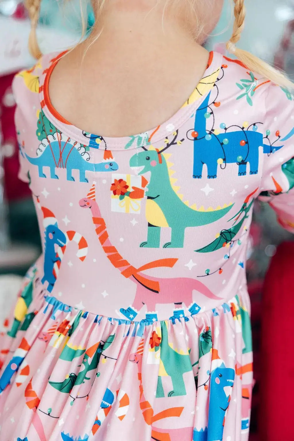 Jingle Saurus L/S Pocket Twirl Dress - Mila & Rose ® - Flyclothing LLC