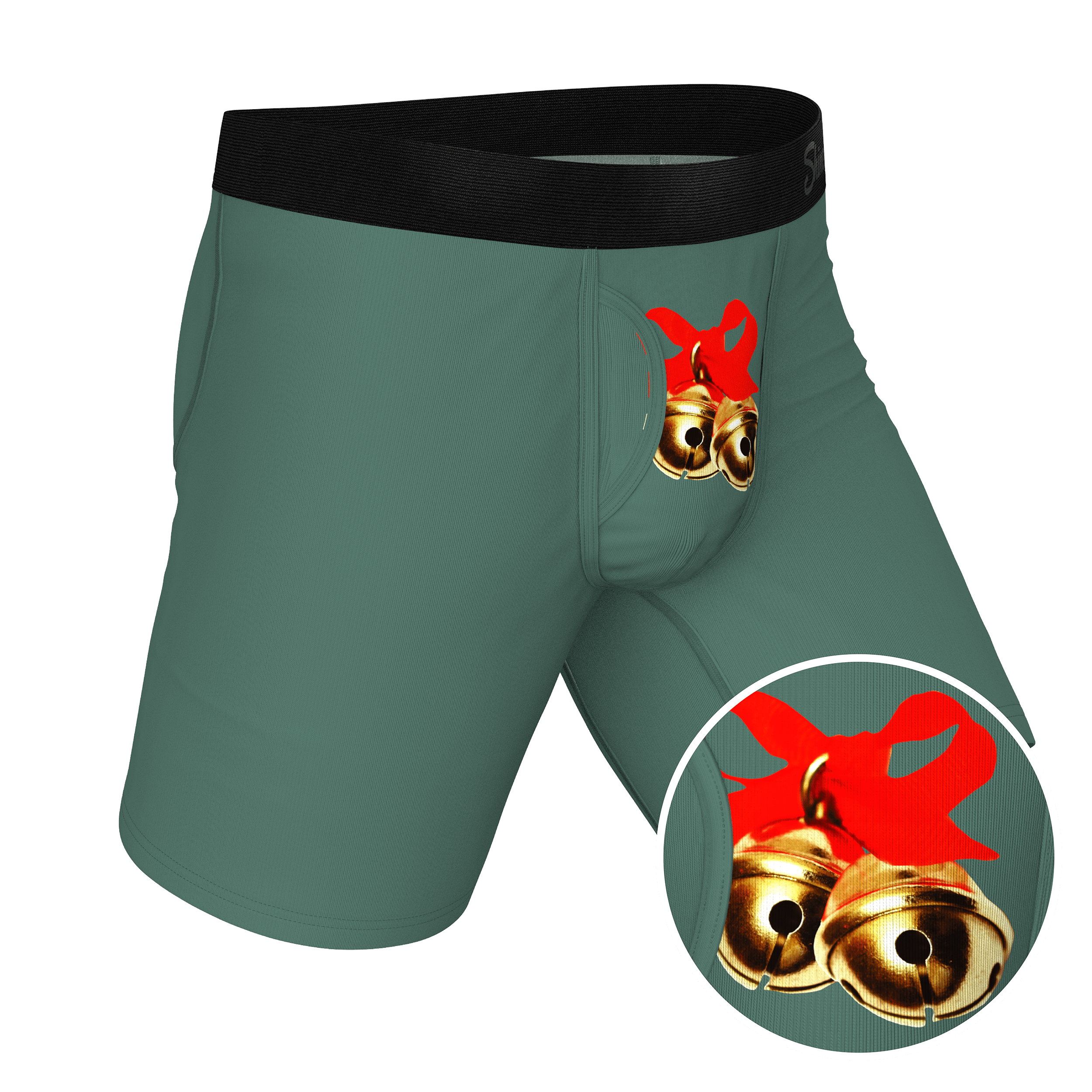 The Jingles | Christmas Bells Long Leg Ball Hammock® Pouch Underwear With Fly - Shinesty