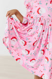Jolly Old Saint Nick 3/4 Sleeve Ruffle Twirl Dress - Mila & Rose ® - Flyclothing LLC
