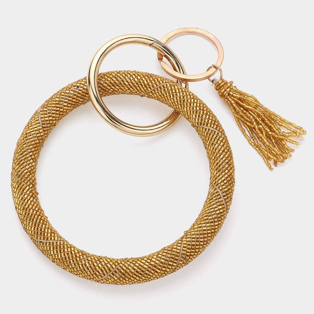 Multi Bead Statement Tassel Key Ring /Bracelet - Madeline Love - Flyclothing LLC