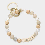 LOVE Message Accented Pearl Beaded Keychain / Bracelet - Madeline Love - Flyclothing LLC