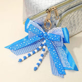 Game Day Theme Triple Layered Bow Bag Charm Keychain Bag Charm - Madeline Love - Flyclothing LLC