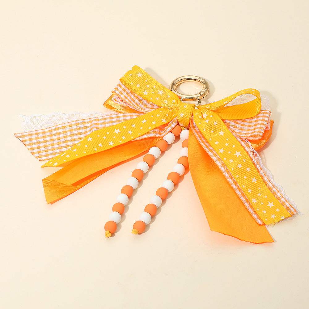 Game Day Theme Triple Layered Bow Bag Charm Keychain Bag Charm - Madeline Love - Flyclothing LLC