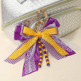 Game Day Theme Triple Layered Bow Bag Charm Keychain Bag Charm - Madeline Love - Flyclothing LLC