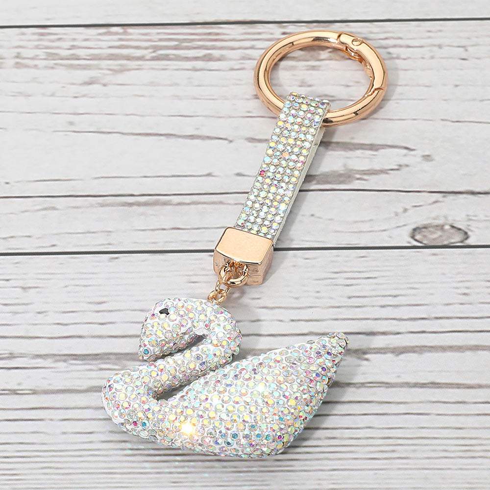 Bling Studded Swan Keychain Bag Charm - Madeline Love - Flyclothing LLC