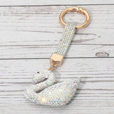Bling Studded Swan Keychain Bag Charm - Madeline Love - Flyclothing LLC