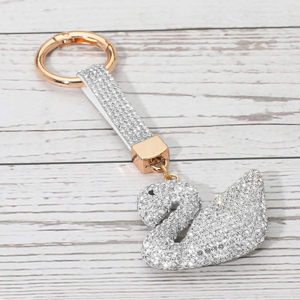 Bling Studded Swan Keychain Bag Charm - Madeline Love - Flyclothing LLC