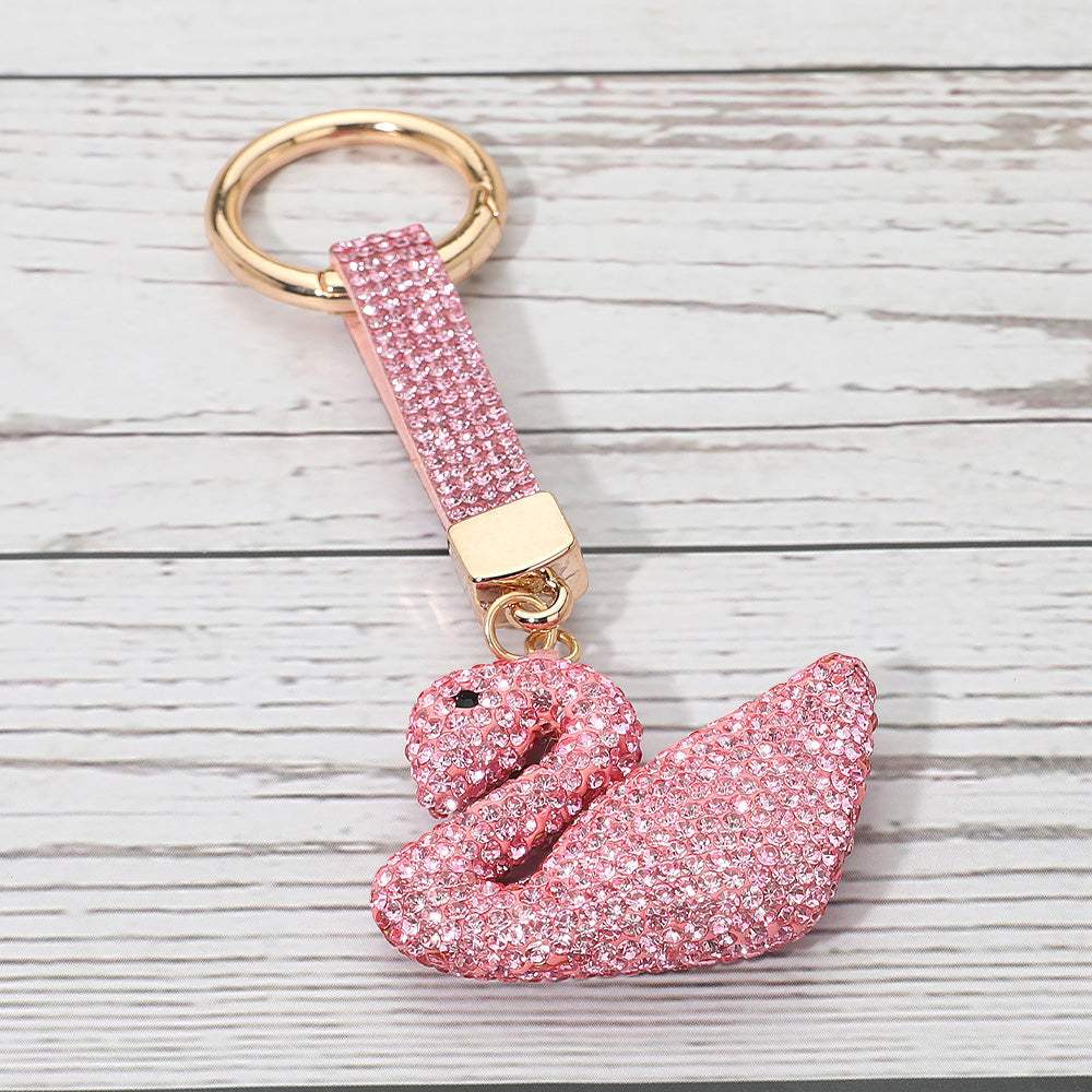 Bling Studded Swan Keychain Bag Charm - Madeline Love - Flyclothing LLC