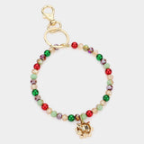 Faceted Beaded Christmas Gift Bow Keychain / Bracelet - Madeline Love - Flyclothing LLC