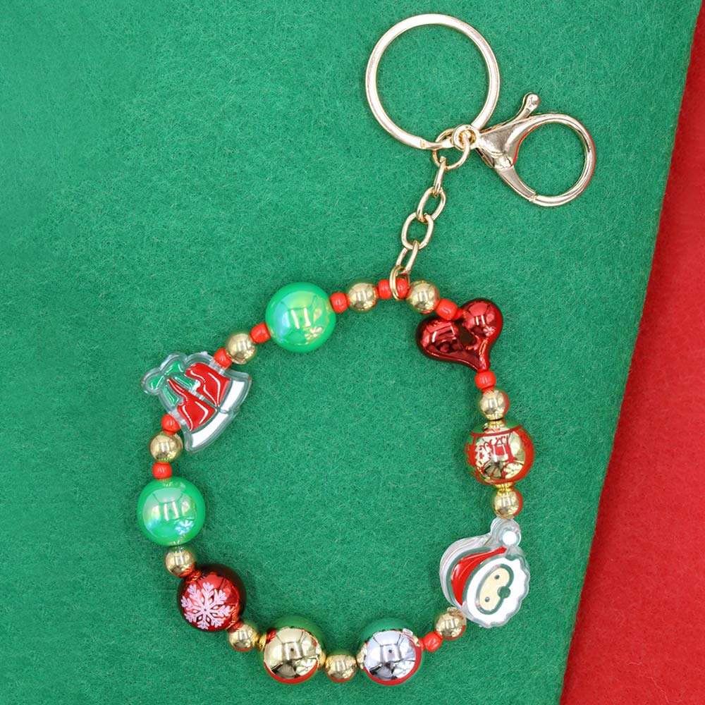 Christmas Charm Beaded Stretchable Keychain - Madeline Love - Flyclothing LLC