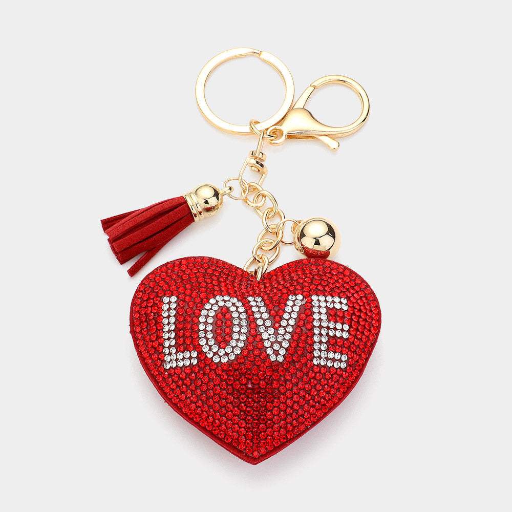 Bling LOVE Message Heart Keychain - Madeline Love - Flyclothing LLC