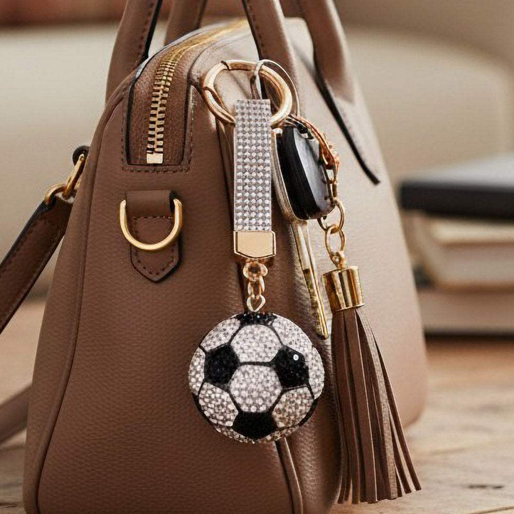 Bling Studded Soccer Ball Bag Charm Keychain - Madeline Love - Flyclothing LLC