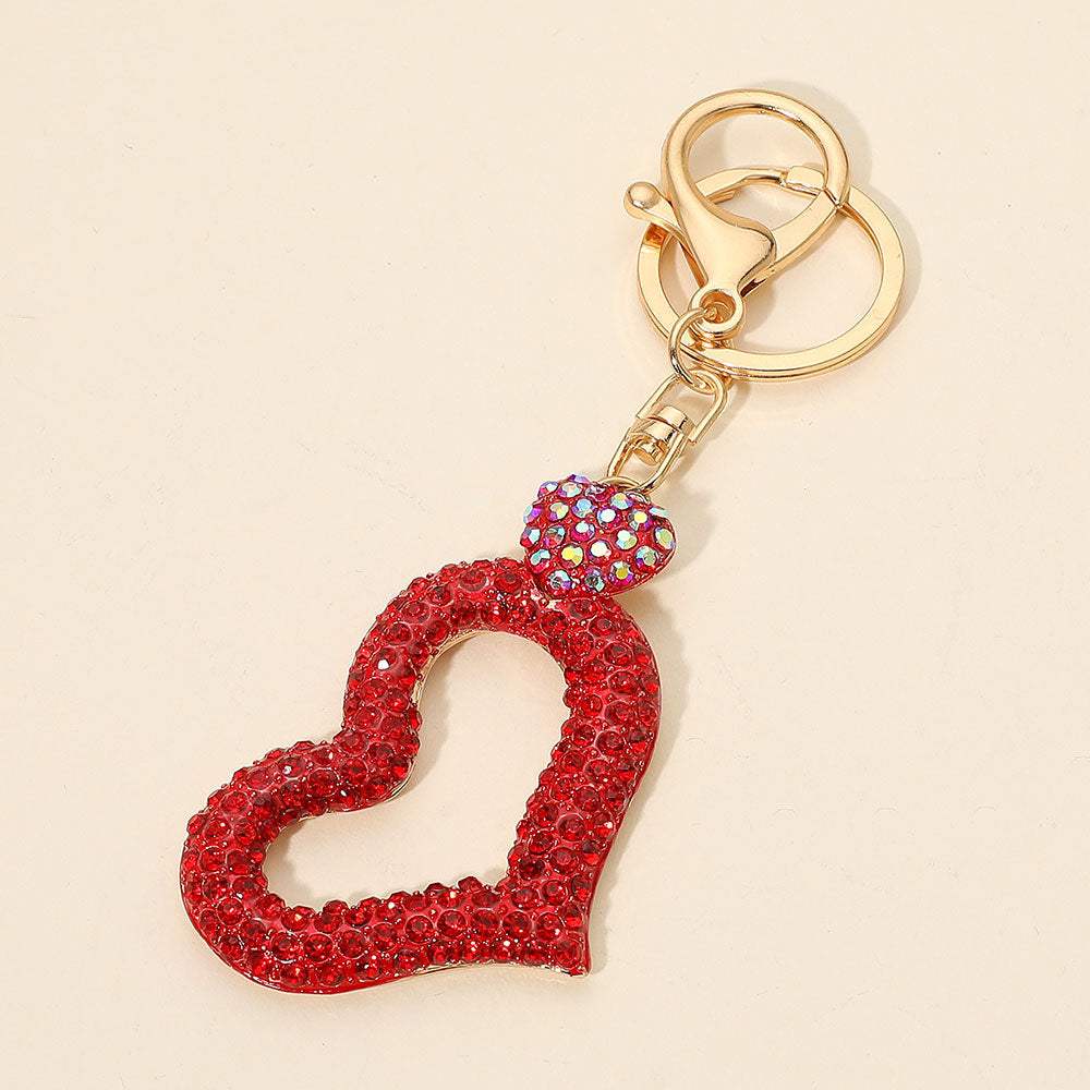 Bling Studded Open Heart Bag Charm Keychain - Madeline Love - Flyclothing LLC