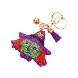 Bling Halloween Witch Keychain Bag Charm