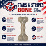 USA-K9 Stars and Stripes Bone Nylon Dog Chew Toy for Aggressive Chewers | USA Made - SodaPup/True Dogs, LLC - Flyclothing LLC