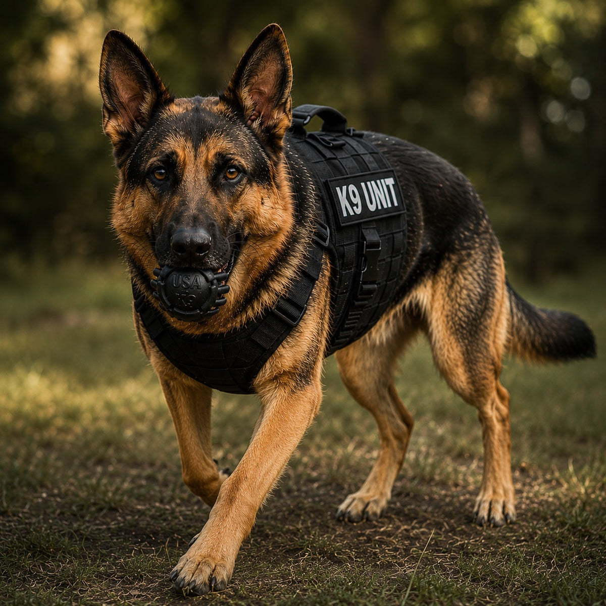 USA-K9 Stars and Stripes Rubber Dog Toy | K9 Handler Reward Toy | Black | USA Made - SodaPup/True Dogs, LLC - Flyclothing LLC