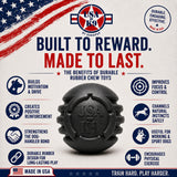 USA-K9 Stars and Stripes Rubber Dog Toy | K9 Handler Reward Toy | Black | USA Made - SodaPup/True Dogs, LLC - Flyclothing LLC