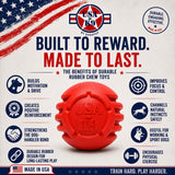 USA-K9 Stars and Stripes Rubber Dog Toy | K9 Handler Reward Toy | Red | USA Made - SodaPup/True Dogs, LLC - Flyclothing LLC
