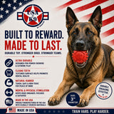USA-K9 Stars and Stripes Rubber Dog Toy | K9 Handler Reward Toy | Red | USA Made - SodaPup/True Dogs, LLC - Flyclothing LLC