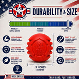 USA-K9 Stars and Stripes Rubber Dog Toy | K9 Handler Reward Toy | Red | USA Made - SodaPup/True Dogs, LLC - Flyclothing LLC