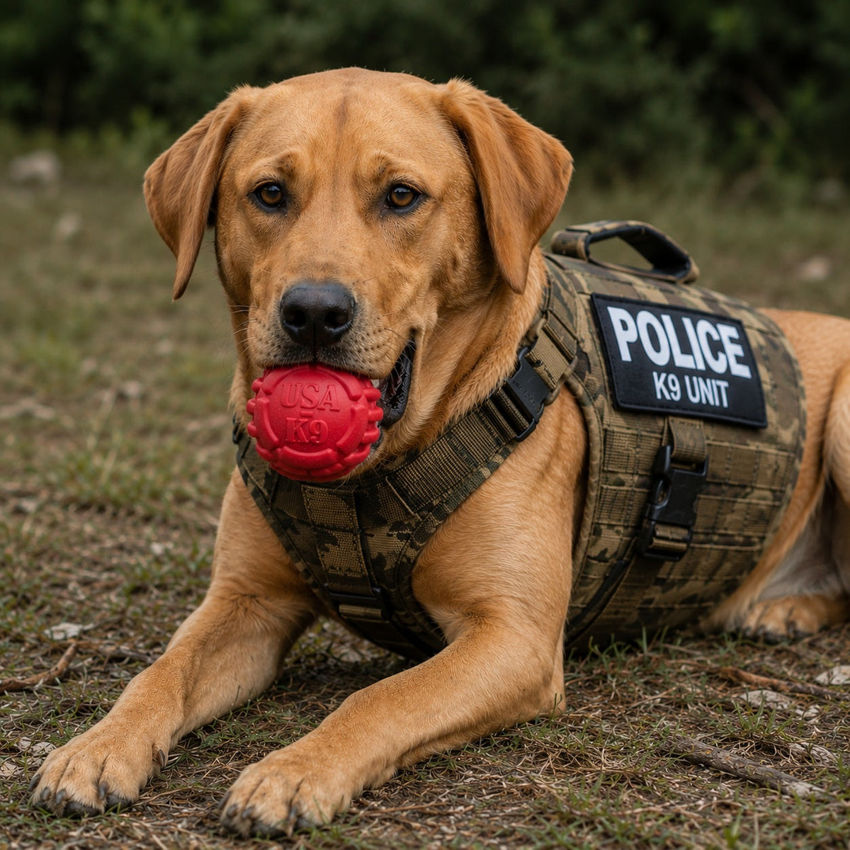USA-K9 Stars and Stripes Rubber Dog Toy | K9 Handler Reward Toy | Red | USA Made - SodaPup/True Dogs, LLC - Flyclothing LLC
