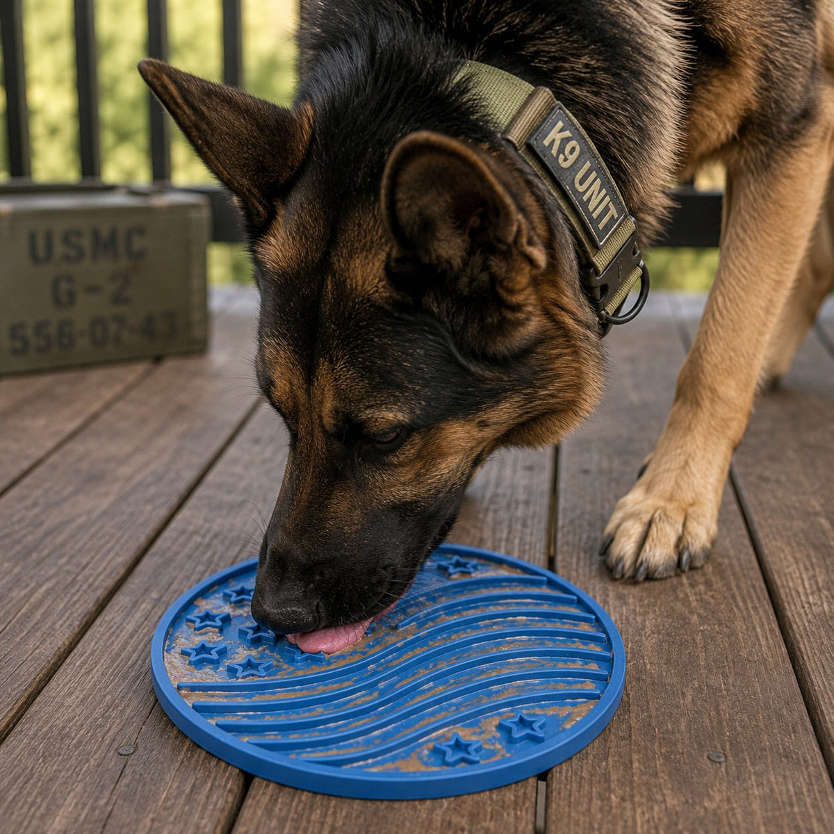 USA-K9 Stars and Stripes Design eMat - Enrichment Lick Mat For Dogs and Cats - with Suction Cups | USA Made - SodaPup/True Dogs, LLC - Flyclothing LLC