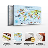 Animals And Countries Map Sign - Tailored Canvases - Flyclothing LLC