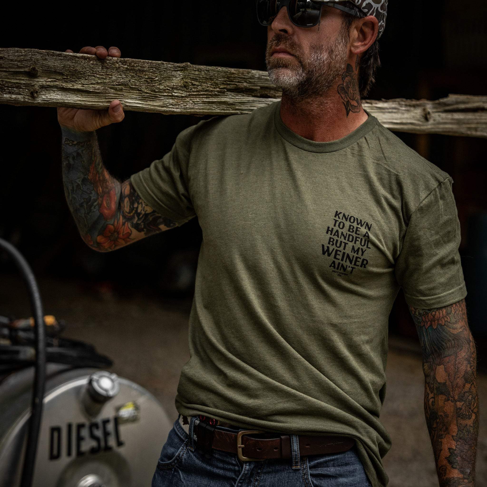 Known To Be A Handful. But My Weiner Ain't Men's T-Shirt - DIRTY COWBOY USA - Flyclothing LLC