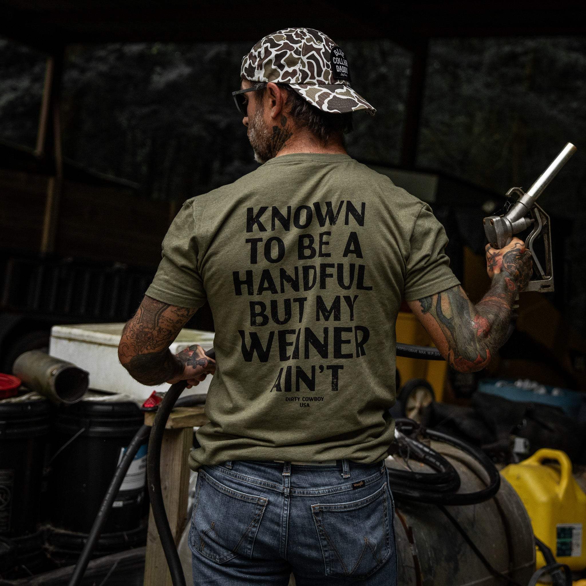 Known To Be A Handful. But My Weiner Ain't Men's T-Shirt - DIRTY COWBOY USA - Flyclothing LLC