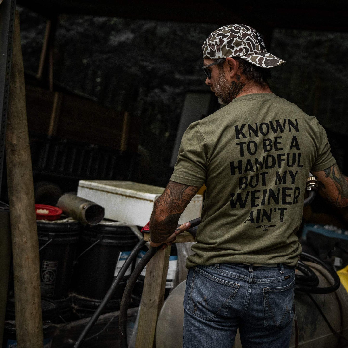 Known To Be A Handful. But My Weiner Ain't Men's T-Shirt - DIRTY COWBOY USA - Flyclothing LLC