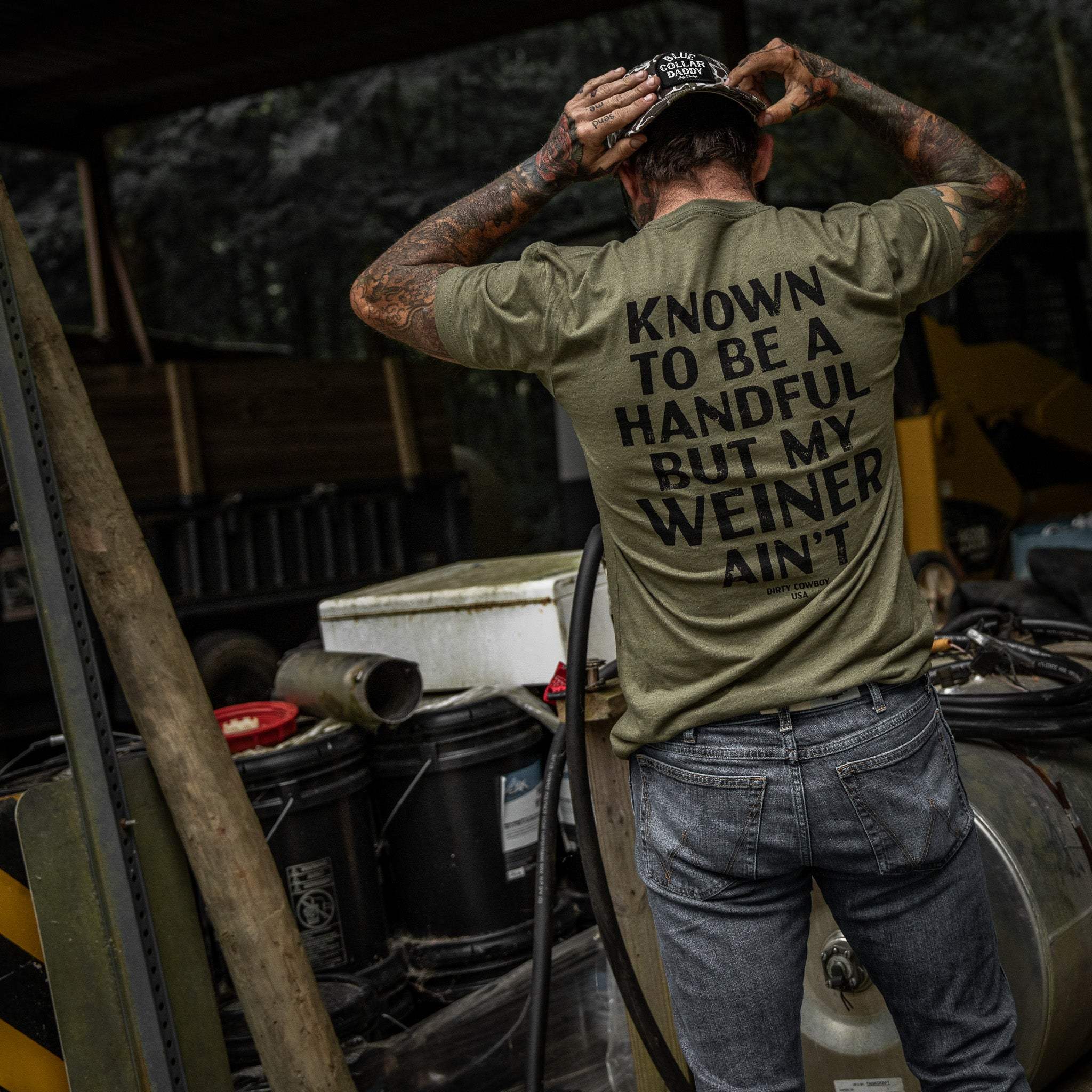 Known To Be A Handful. But My Weiner Ain't Men's T-Shirt - DIRTY COWBOY USA - Flyclothing LLC